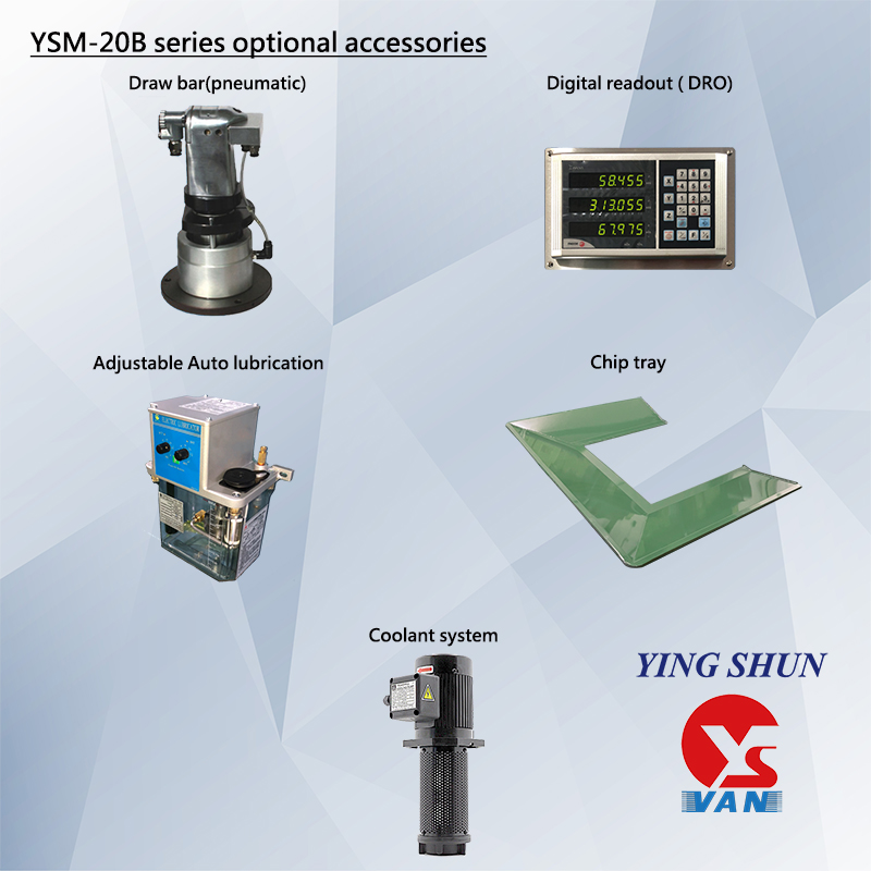 Danh mục phụ kiện tùy chọn máy phay đứng YSM-20BS; YSM-20BC